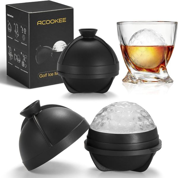 ACOOKEE Golf Ball Ice Mold Set - Funny Golf Gifts for Men Golfers